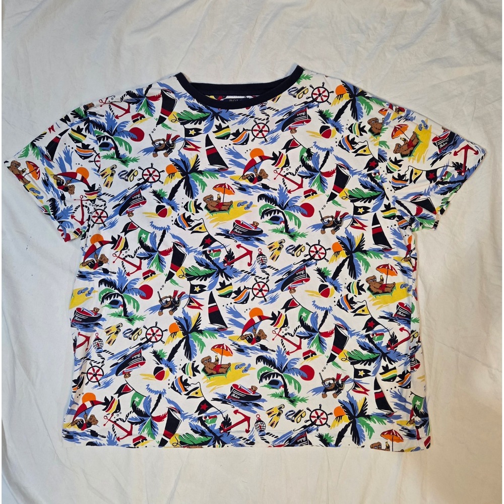 Polo Ralph Lauren Bearwaiian Polo Bear nautical print Size XL